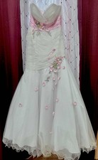 Size 6,Wedding Dress. White and Pink