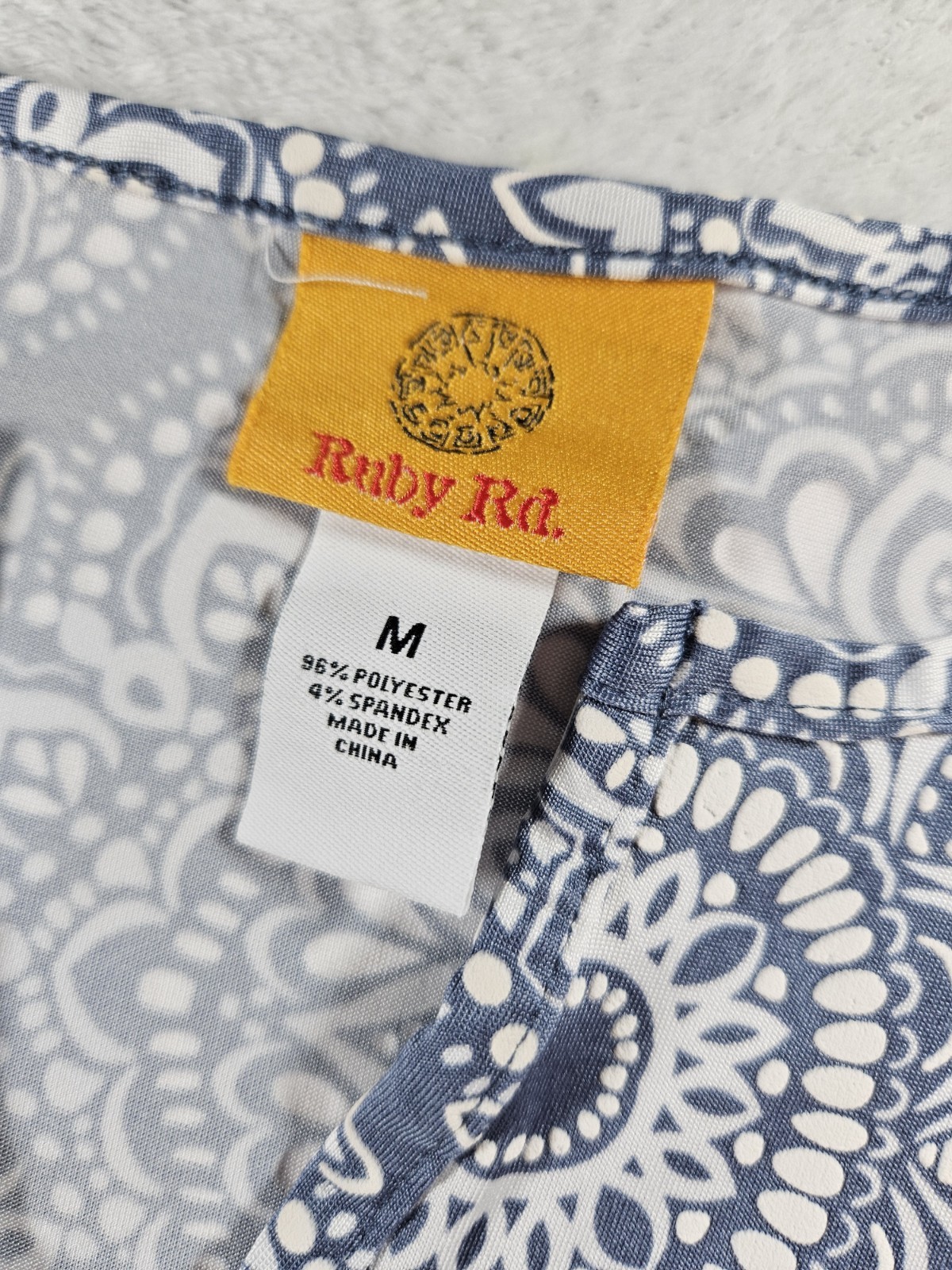 Ruby Rd. Mini Shift Dress Blue Textured Medallion… - image 7