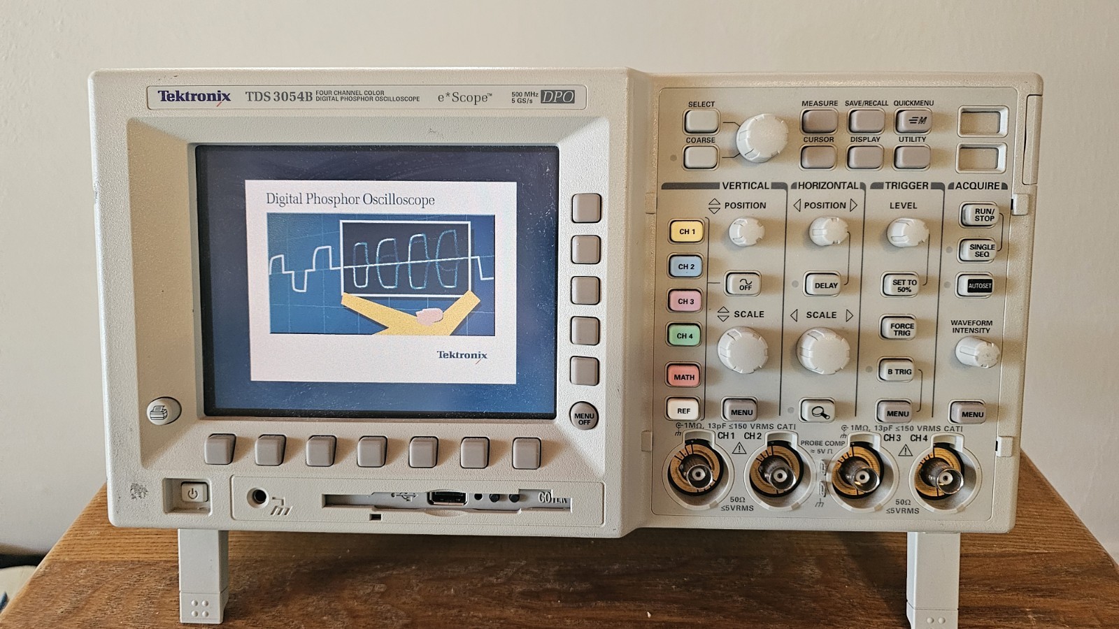 Working Tektronix TDS3054B 4CH DPO Oscilloscope 500MHz 5GSa/Tested diagnostics