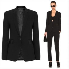 Rag Bone Black One Button Windsor Crepe Notch Collar Slim Fit Blazer Jacket 4