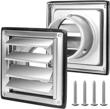 4 Inch Stainless Steel Dryer Vent Cover Outdoor Louvered Exhaust Cap