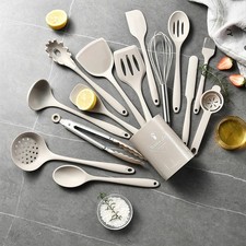 15pc Pro Food Grade Silicone Kitchen Utensils Set Heat Resistant Cooking Tools