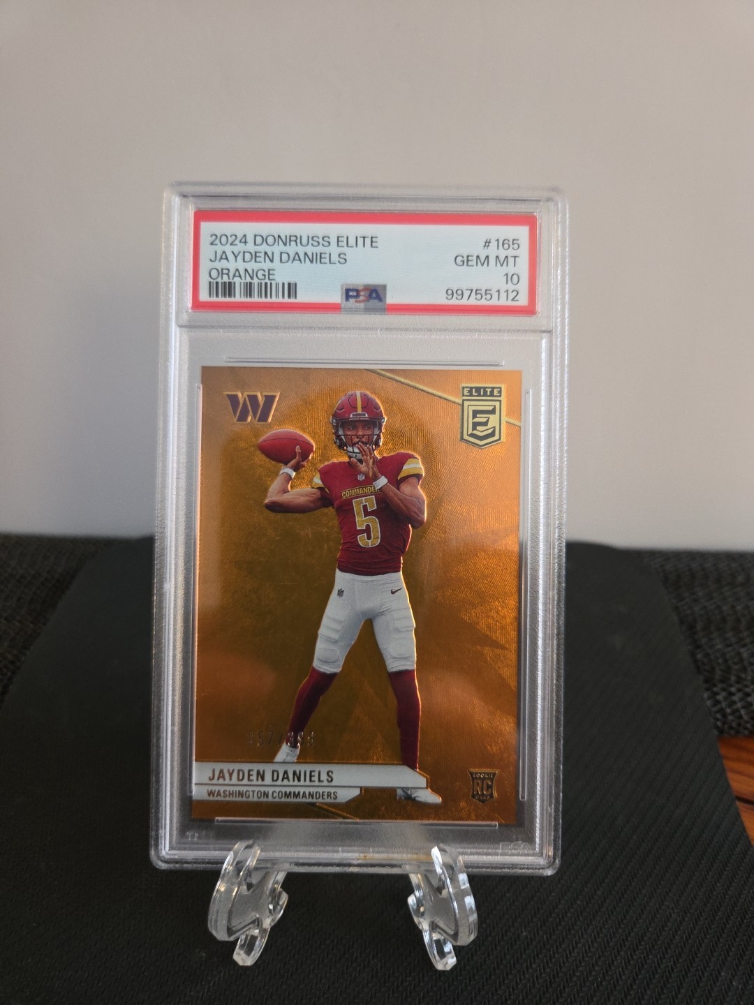 2024 Donruss Elite Jayden Daniels Orange Rookie RC /399 PSA 10 Commanders
