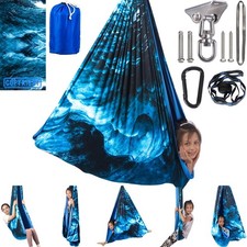 Sensory Swing for Kids Indoor  Outdoor Double Layer Therapy Cuddle Swing wit...