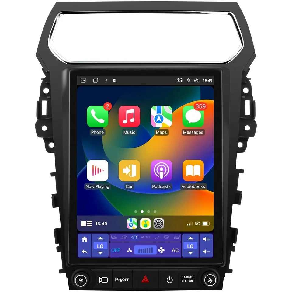 Unidad principal estéreo Android de radio de coche estilo Tesla de 12,1" para Ford Explorer 2011-2019 Foto 2 de 4