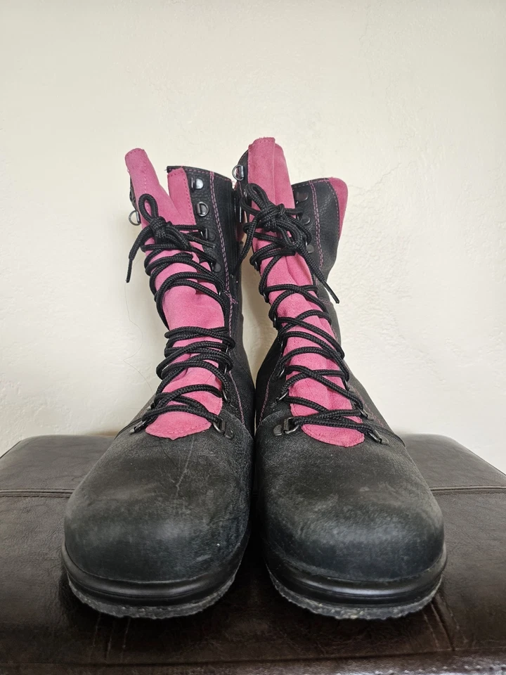 Martino Canada Banff Invierno Impermeable Gris Oscuro Cuero Rosa Gamuza Bota Talla 11 Foto 2 de 4