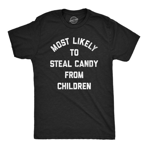 Herren-T-Shirt höchstwahrscheinlich Süßigkeiten von Kindern stehlen lustig Halloween Trick oder