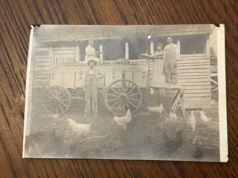 Early 1900s RPPC Real Photo Postcard OLD TIME FARM Wagon Family View