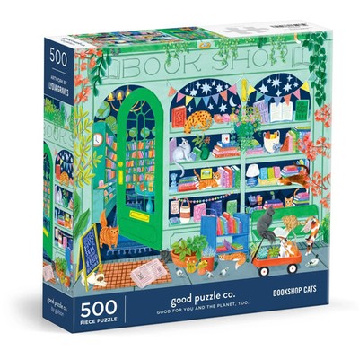 Bookshop Cats 500 Piece Jigsaw Puzzle Galison New