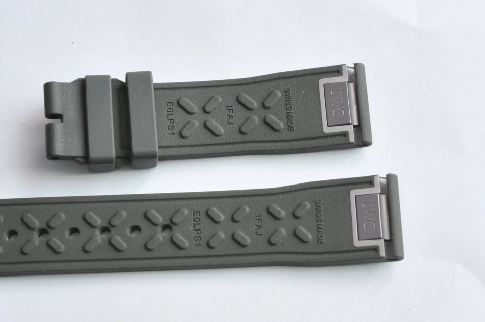 Correas de goma IWC Schaffhausen genuinas OEM 20 mm 20/18 liberación rápida verde oliva Foto 3 de 4