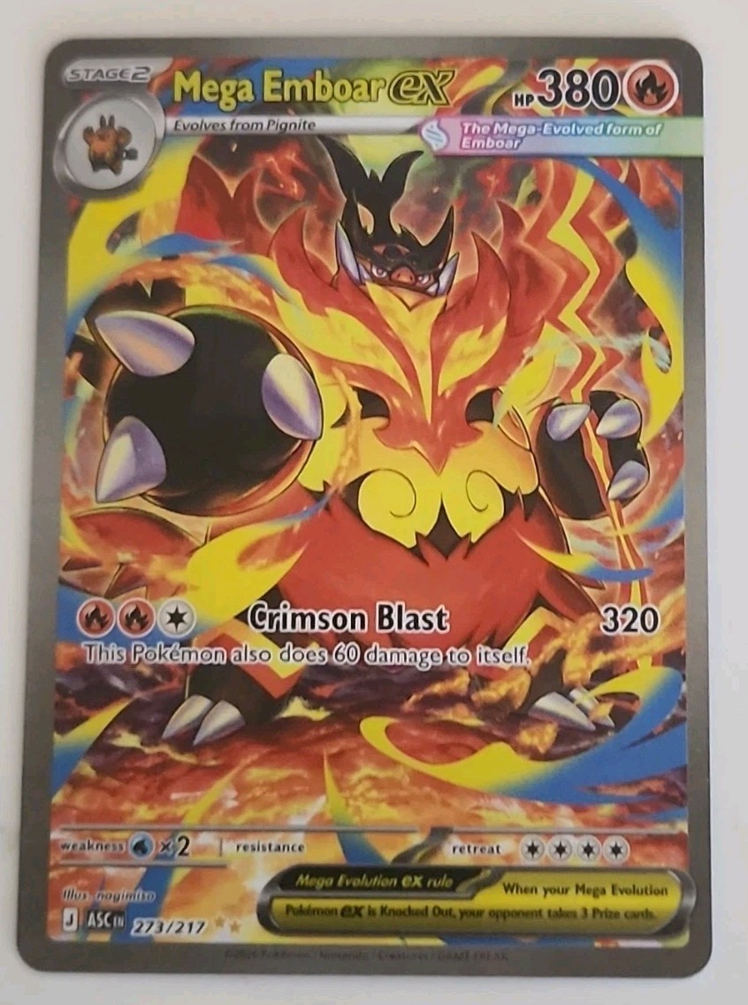 2026 Pokemon Ascended Heroes Mega Emboar ex Special Illustration Rare RW3