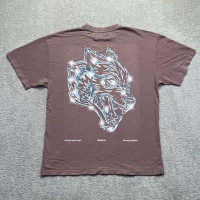 Darc Sport Wolves Forever T-Shirt Mens Pink Brown Chrome Wolf Graphic Tee