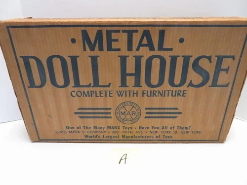 Vintage 1950s/1960s Marx Metal Dollhouse Playset No. 4020 BOX ONLY (a)