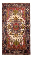 Vintage Oriental Hand-Knotted Carpet 3'2" x 6'2" Traditional Wool Area Rug
