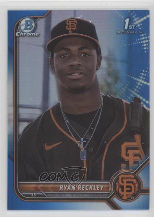 2022 Bowman Chrome Prospects Blue Refractor 70/150 Ryan Reckley #BCP-163 0rd2