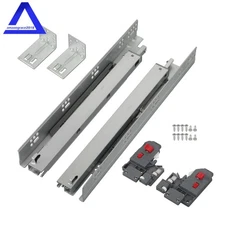 1 Pairs Undermount Drawer Slides 15 inch Undermount Soft Close Drawer Slides