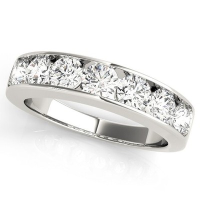0.50Ct Lab Grown Diamond 14K White/ Rose & Yellow Gold Wedding Band Jewelry