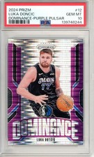 2024-25 Panini Prizm Luka Doncic Dominance Purple Pulsar 16/35 PSA 10 Mavericks