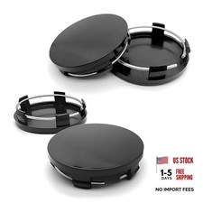Wheel Center Caps, Snap-in Plastic Wheel Center Hub Cap Cover, OD 4 PCS Black