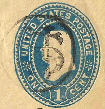 US MAIL Fancy Cancel 1 Cent Franklin Postal Corner US 1D14
