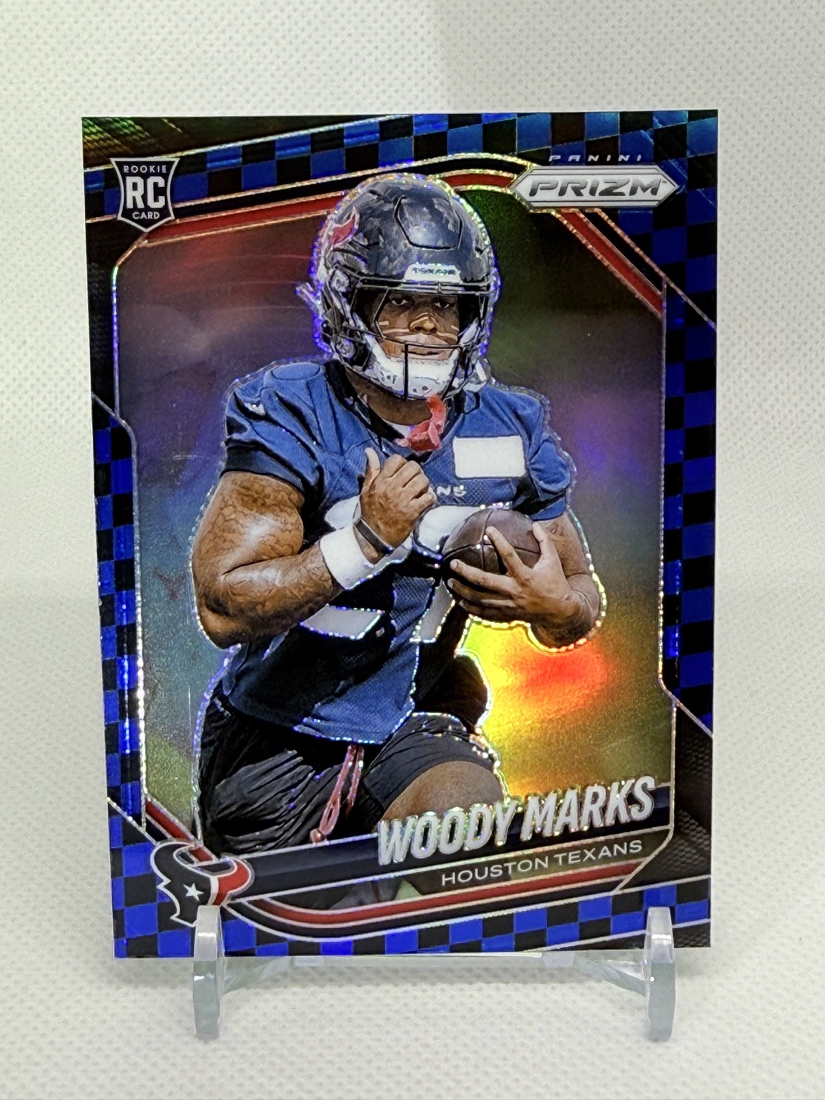 2025 Panini Prizm - Woody Jo'Quavious Marks #395 Black & Blue Checker Prizm