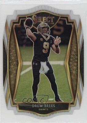 2020 Panini Select Premier Level White Prizm Die-Cut Drew Brees #114 HOF 0p0c