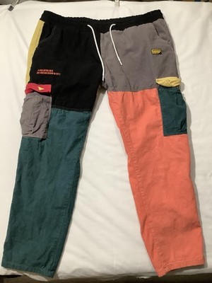 90s Stussy Archive Utility Cargo 希少 Stussy Cargo Pants Mens 38x30 Multicolor Corduroy Patchwork 90s