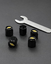 5pcs Black Aluminum Tire Valve Stem Caps For Chevrolet Wheel Dust Caps W Wrench 5pcs Black Aluminum Tire Valve Stem Caps For Chevrolet Wheel Dust Caps W Wrench