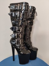 Kassiopeya Plateau High Heel Lack Stiefel (ähnlich Pleaser) Größe 36