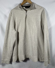 TASSO ELBA Men Quarter-Zip Heavy Pullover Sweater Lt Gray Sz XL zipper pull miss
