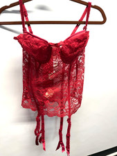 Victorias Secret Bustier Corset Padded Red Size 36C Deadstock Gold Label