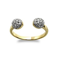 9ct Gold Jewelco London CZ Cluster Dome Torque Toe Ring