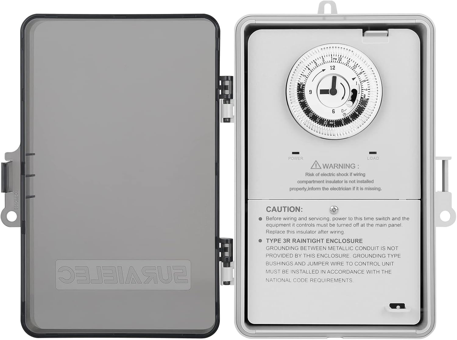 Temporizador de Piscina, Interruptor Temporizador Mecánico de Ciclo 24 Horas, 40 AMP, 2HP, 120, 240, 277 VA