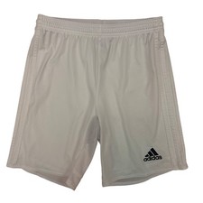 Boys Adidas Soccer Shorts Size 18 / 20 Youth YXL White Quick Dry Activewear