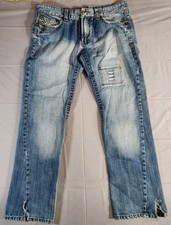 VINTAGE True Religion MENS 36X33 Rainbow Joey Camo Patch Jeans MADE IN USA