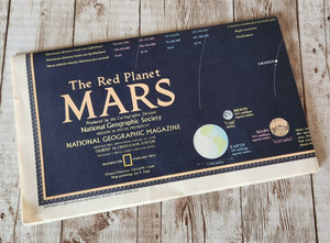 1973 National Geographic The Red Planet: Mars Map Cartograph