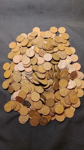 500 Copper 1940 thru 1958 Lincoln Wheat Cents Pennies with BU mixed in      Z078