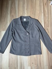 Halogen Double-Breasted Gray Blazer Jacket