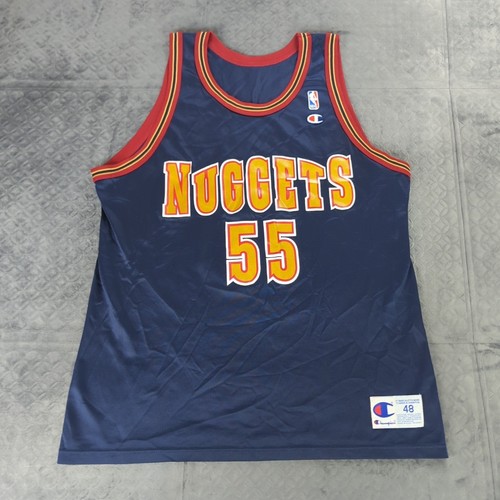 Denver Nuggets Jersey Dikembe Mutombo Champion Vintage 90s Blue Men Size 48