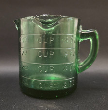 Kellogg's Vintage Green Glass Measuring Cup 3 spout