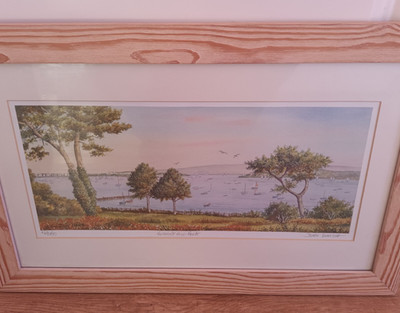 FRAMED JOHN DIMECH L/E PRINT EVENING HILL POOLE 57x37cms BROWNSEA IS. FREEUKP+P