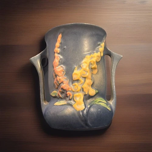 Roseville Pottery Foxglove Blue Vase 42-4