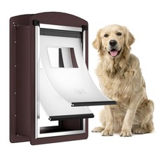 Dog Door for Wall, Large Dog Door with Double Lock Panels, Steel Frame and Te...