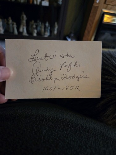 (41) Signed Brooklyn Dodgers 3x5 Index Cards. Many Deceased Or Played 1 Year - Picture 17 of 24