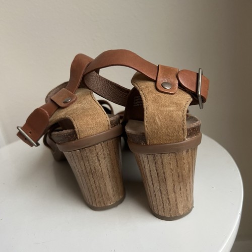 Dansko Dominique Block Heel Sandals sz 39 Brown Suede Strappy Buckle - Picture 7 of 9