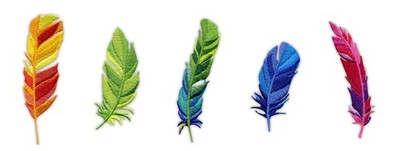 Patchion A Set Of Colorful Feathers - Embroidered Badge Patch