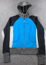 Lululemon Scuba Full Zip Blue Hoodie Fleece Jacket Womens 6 Thumbholes Athletica