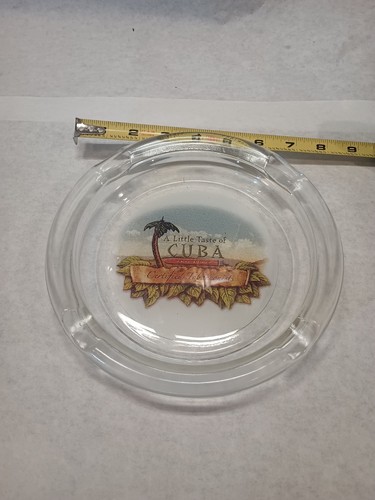  Cuba 8” Ashtray Clear Glass Cigar Ashtray 