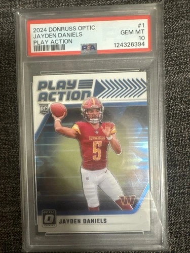 2024 Panini Donruss Optic - Play Action Jayden Daniels #1 (RC) / PSA 10 Gem Mint