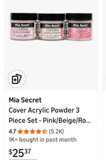 Mia Secret Cover Acrylic Powder 3 PC Set Pink Beige Rose 1 Oz Each New Sealed